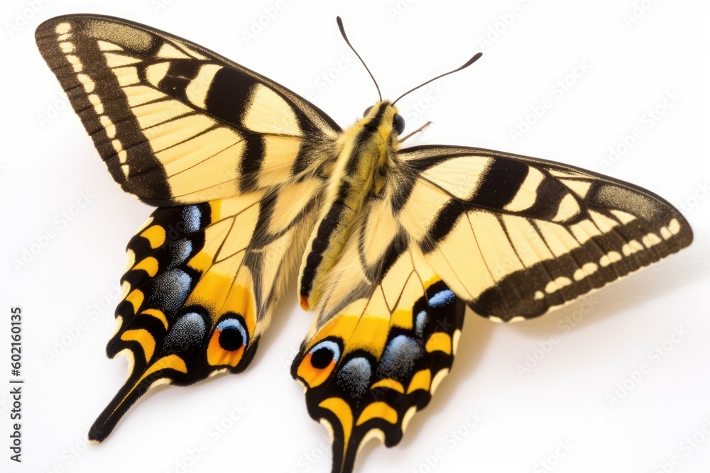 Fototapeta premium butterfly up close on a plain white background Generative AI