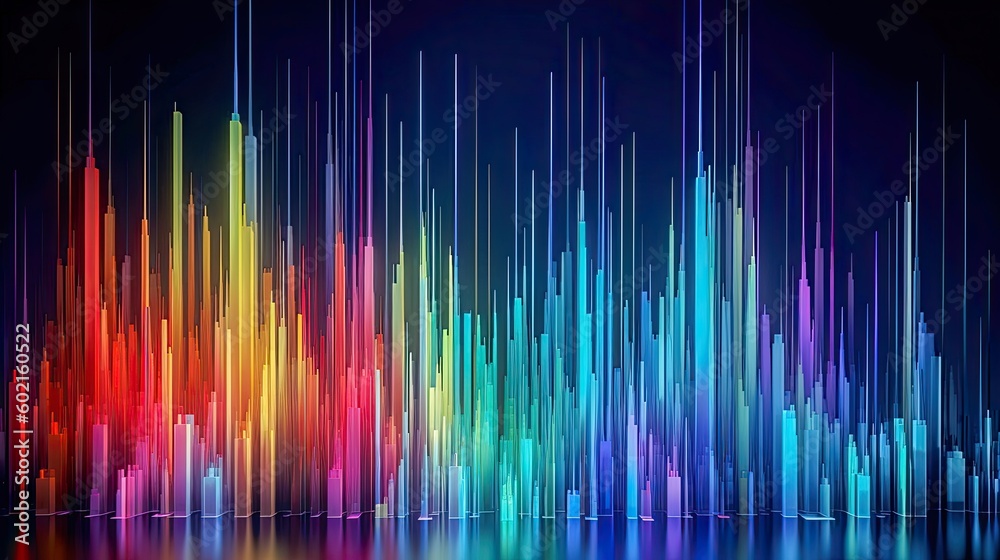 Digitally generated image of multicolored vertical bars. Futuristic Energetic and Vibrant Abstract Technology Background with Dynamic Vertical Motion. Productive AI Digitally generated image of multicolored vertical bars. Futuristic Energetic and Vibrant Abstract Technology Background with Dynamic Vertical Motion. Productive AI