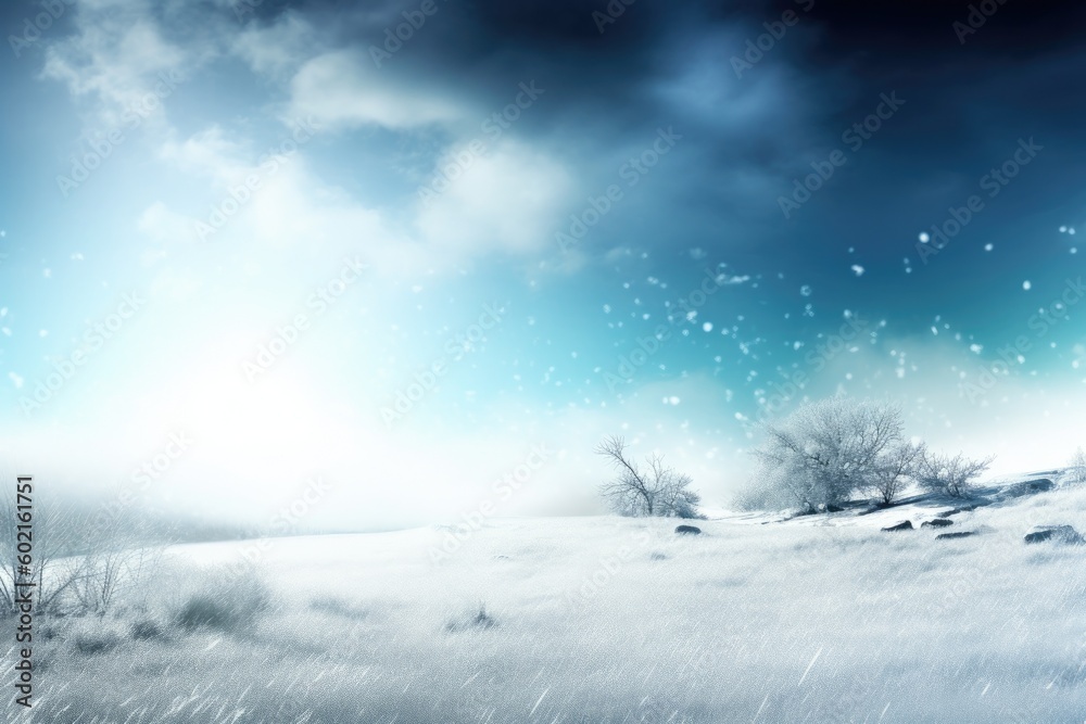 custom made wallpaper toronto digitalwinter wonderland with snowy trees and cloudy skies Generative AI