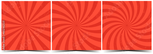 3 in 1. Retro rays of circus, and carnival performances in vector red