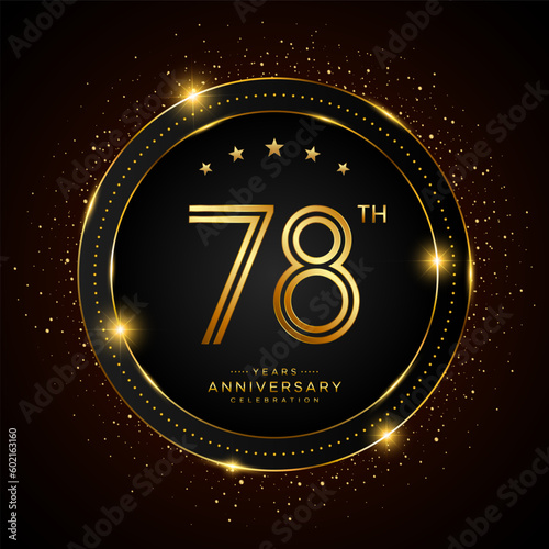 78th anniversary logo with golden color double line style