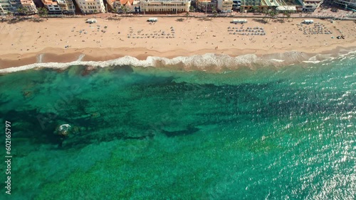 Playa de Las Canteras beach in Las Palmas town, Gran Canaria, Spain. photo