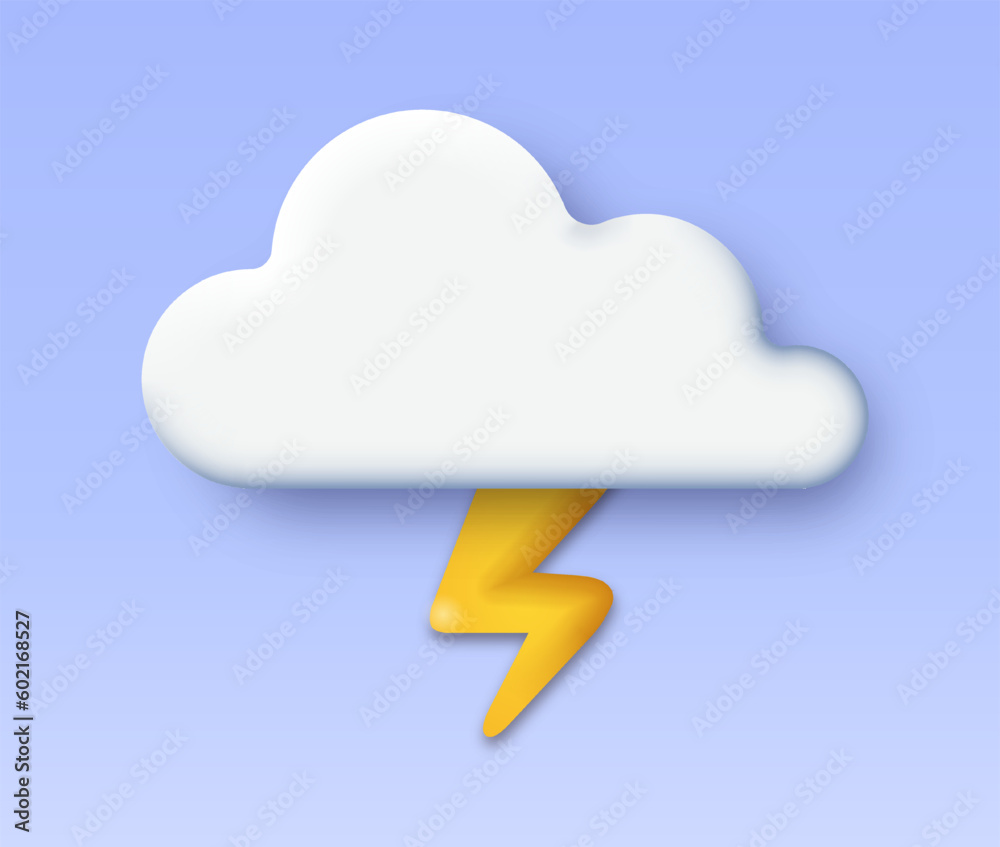 3D stormy weather icon 3D stormy weather icon
