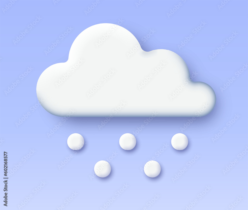 3D snow weather icon 3D snow weather icon