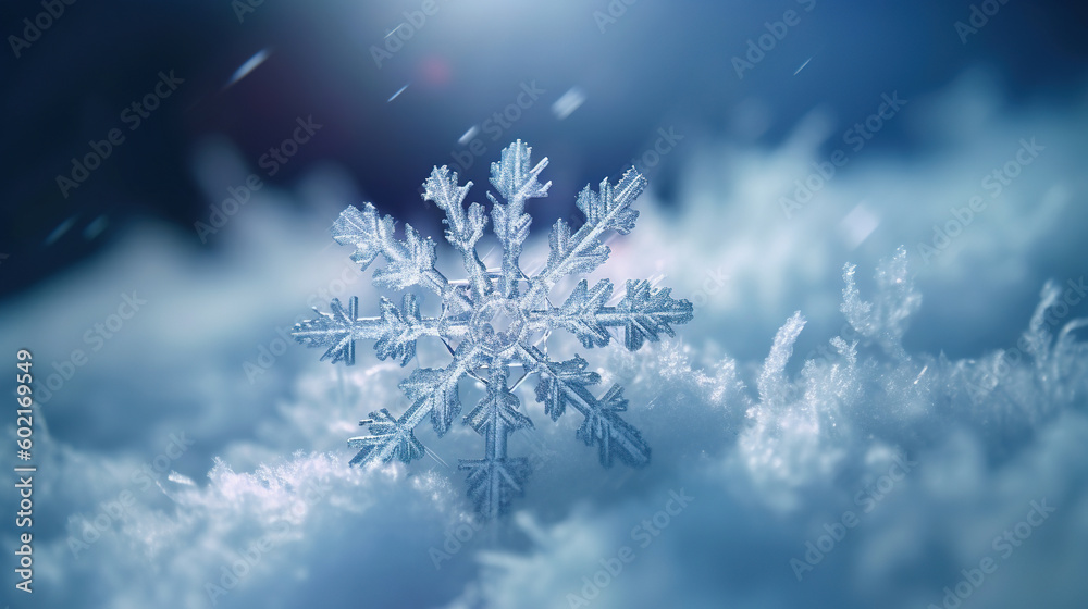 Close up snowflake