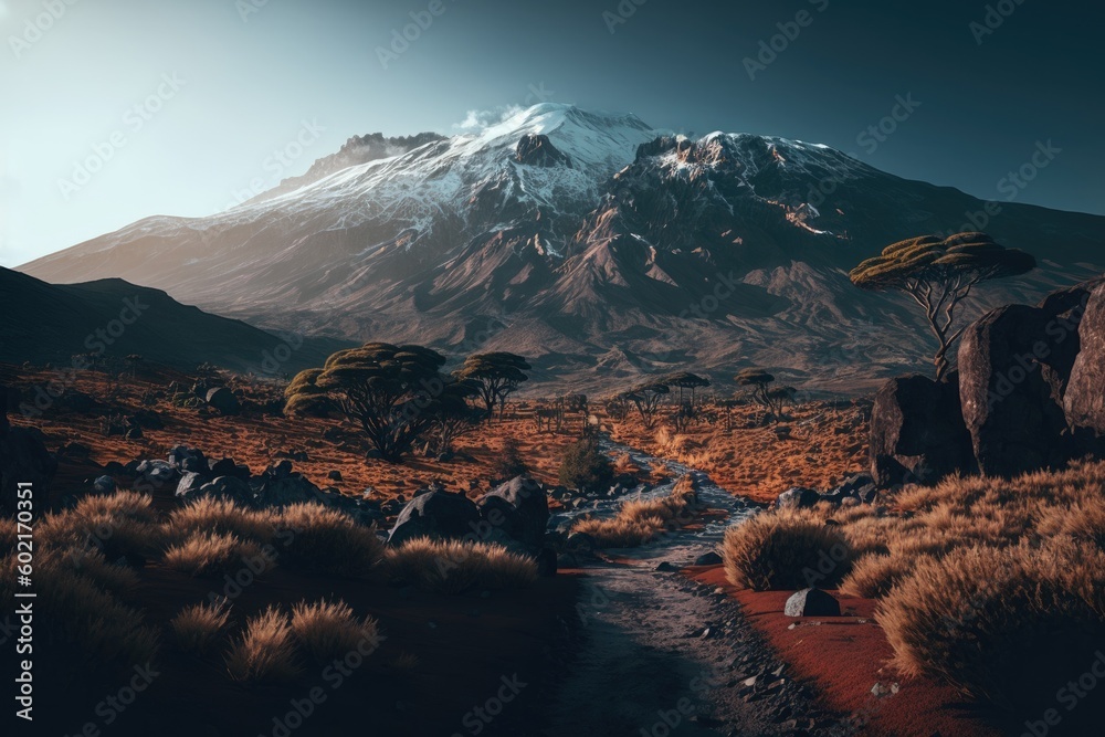 Mount Kilimanjaro in Tanzania. Generated by AI