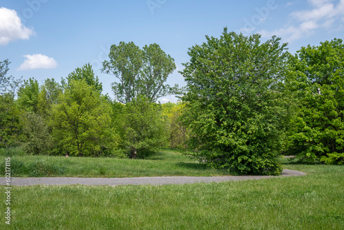 Spring view of South Park in city of Sofia  Bulgaria