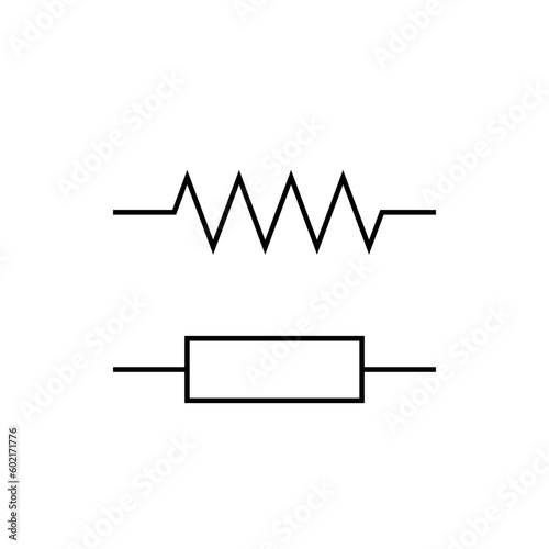 Photo Fixed resistor symbol icon in electricity. vector illustration