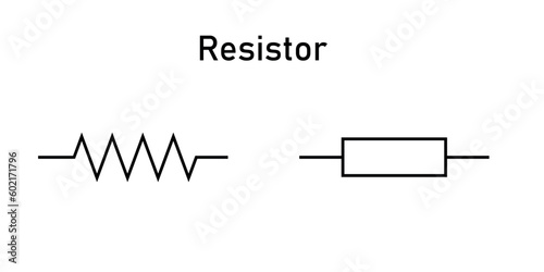 Fixed resistor symbol icon in electricity. vector illustration