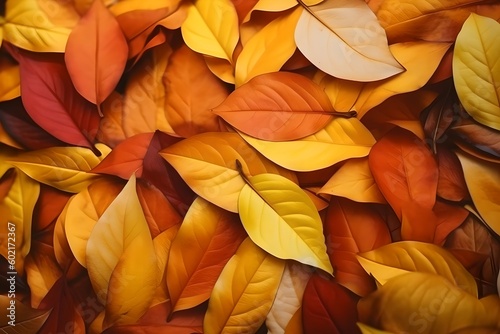 Autumn leaves natural background, generative ai