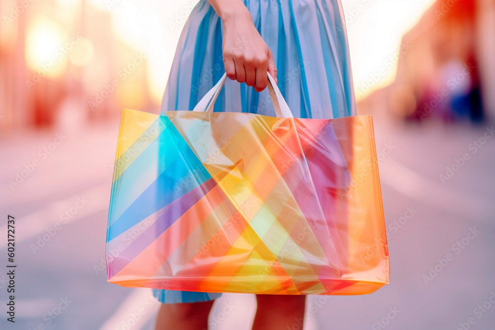 Beautiful women's bag, modern and colorful fashion design. Ai generated.