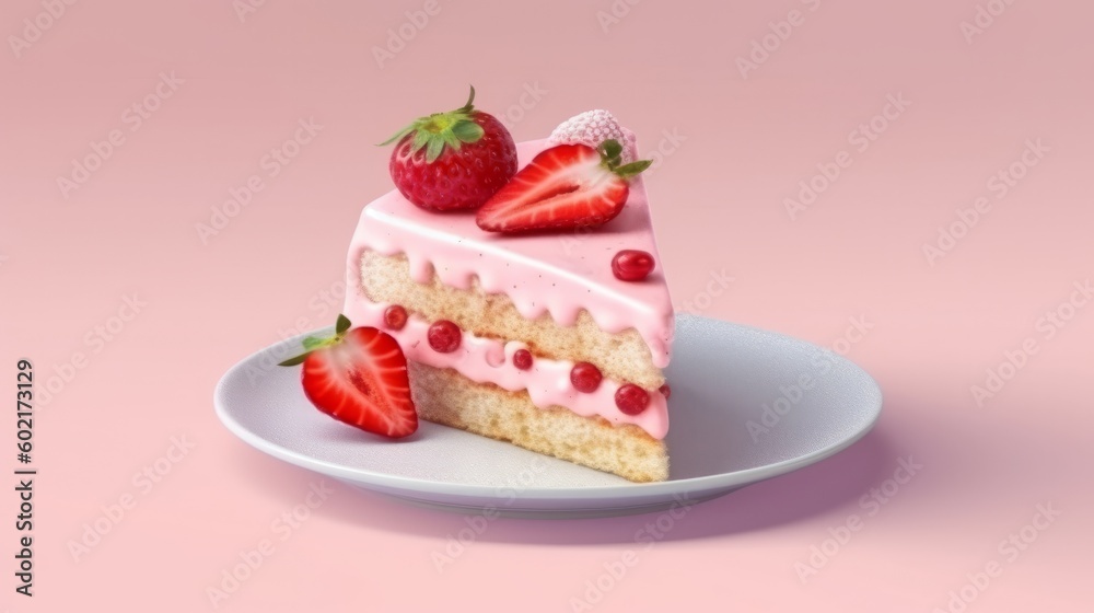 a delicious strawberry cake, perfect for any occasion. Generative ai a delicious strawberry cake, perfect for any occasion. Generative ai