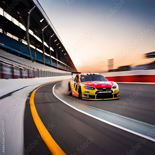 Racing sport car in circuit, supercar race