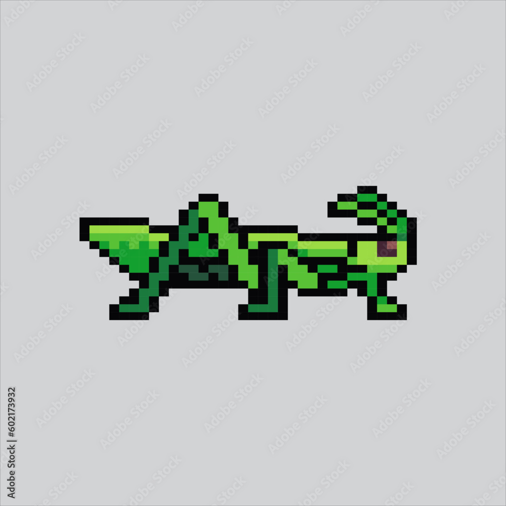 pixel art grasshopper. Grasshopper insect pixelated design for logo, web,
mobile app, badges and patches. Video game sprite. 8-bit. Isolated vector illustration. pixel art grasshopper. Grasshopper insect pixelated design for logo, web,
mobile app, badges and patches. Video game sprite. 8-bit. Isolated vector illustration.