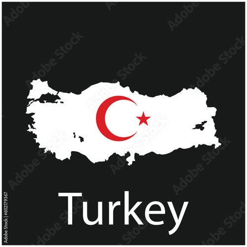 turkey map icon vector background photo