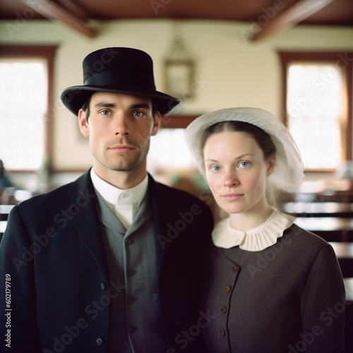A Young Amish Couple - generative AI
