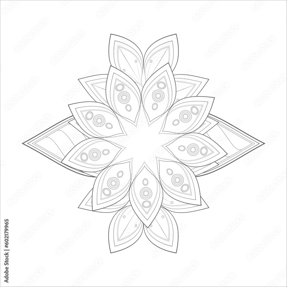 Obraz premium Coloring Book for adults. Hand drawn flowers in zentangle style for t-shirt design or tattoo and coloring book