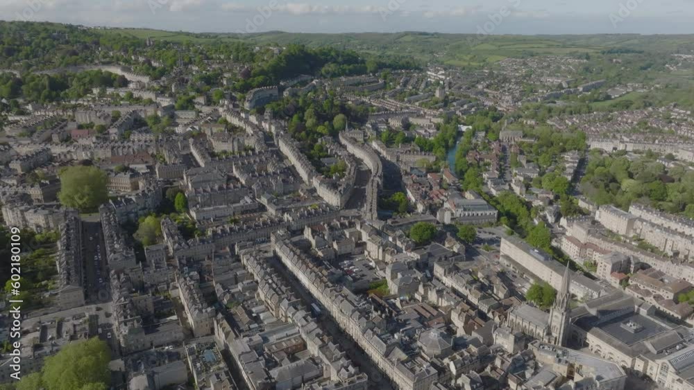 Aerial of the city of Bath in the UK Aerial of the city of Bath in the UK
