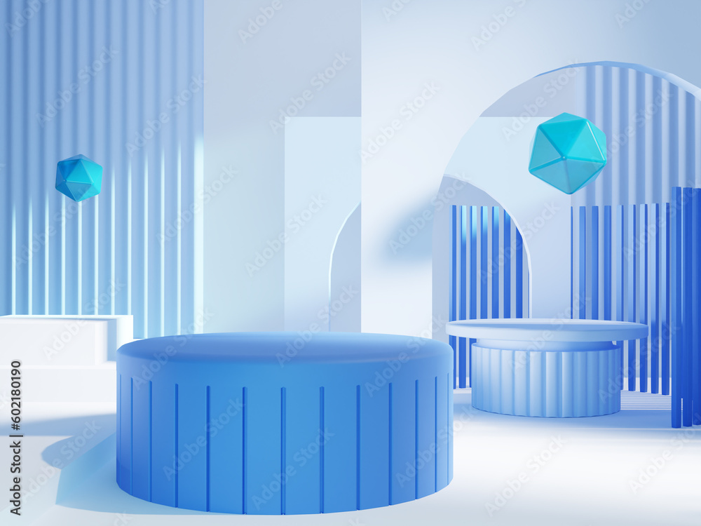 Blue background, 3d scene illustration with high quality render, for app and landing page Blue background, 3d scene illustration with high quality render, for app and landing page