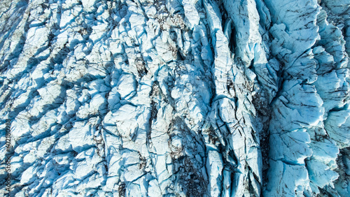 Glacier in Iceland. Pure Blue Ice at Winter Season. Frozen Beautiful Nature Landscape in North Europe Country. Global Warming and Climate Change Concept. Vatnajokull Glacier.