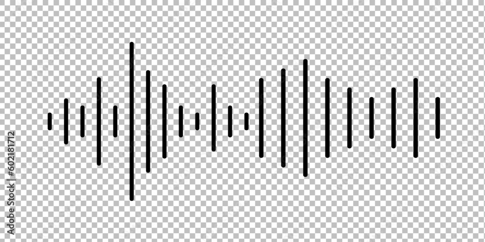 Sound wave icon isolated on transparent background. Vector illustration. Eps 10