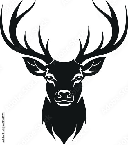 Vászonkép Buck, Deer, head Logo,  Vector illustration design isolated on white background, Great for your Hunting Logo, Decal & Stickers