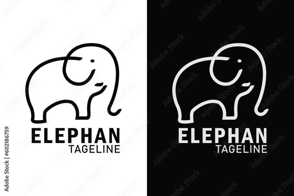 Elephant logo. Vector illustration, icon, logo design. simple design editable.