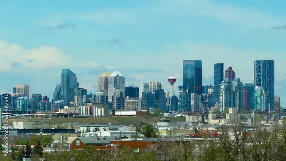 Canada, Alberta, Calgary downtown skyline, on a sunny day of spring Canada, Alberta, Calgary downtown skyline, on a sunny day of spring