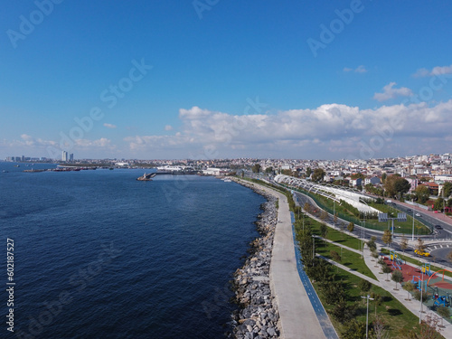 Istanbul, Turkey. Embankment along Bosphorus Strait at cloudy day. © rusevdmitrii