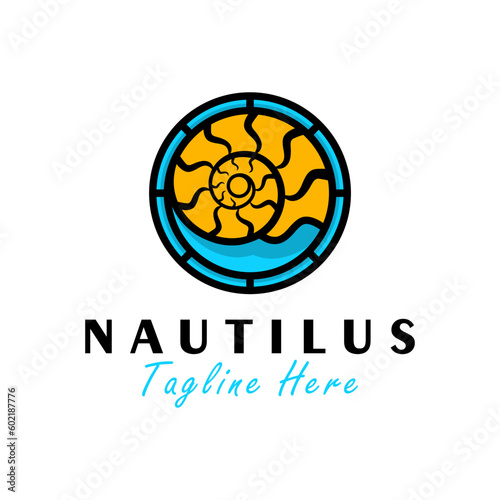 nautilus vector illustration logo design