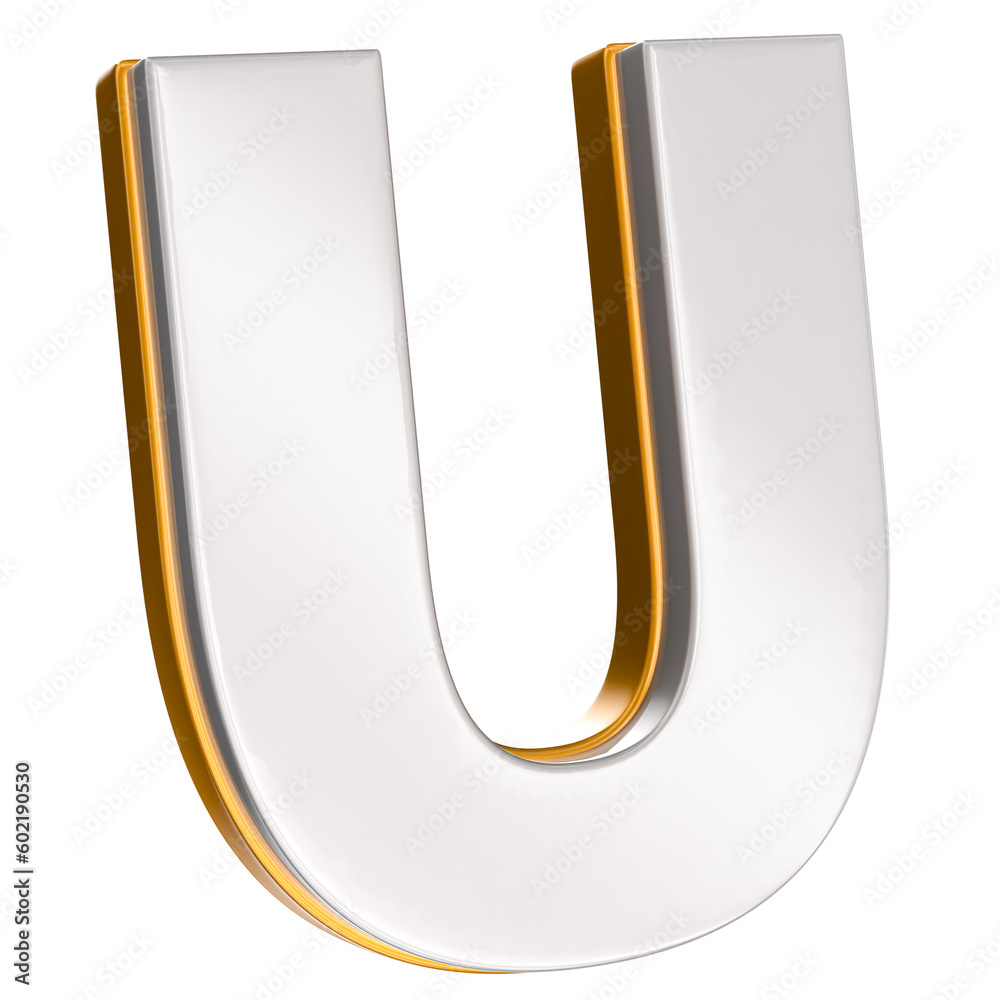 U Font 3D Render U Font 3D Render