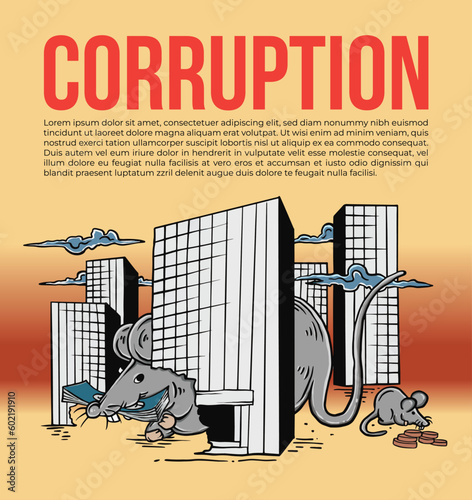 Corruption Poster Design. The corruptor is symbolized by a mouse.