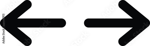 left and right arrow icon sign vector isolated on white background