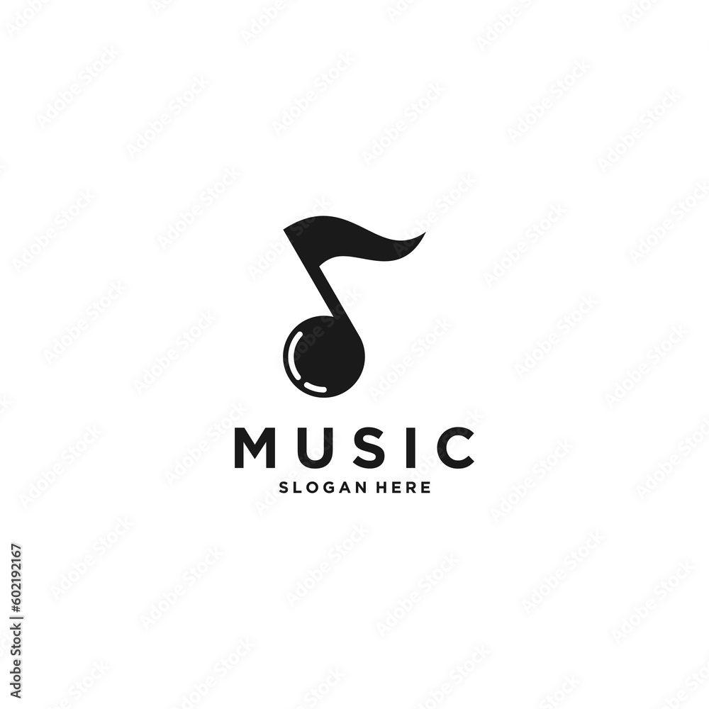 simple music logo template in white background simple music logo template in white background