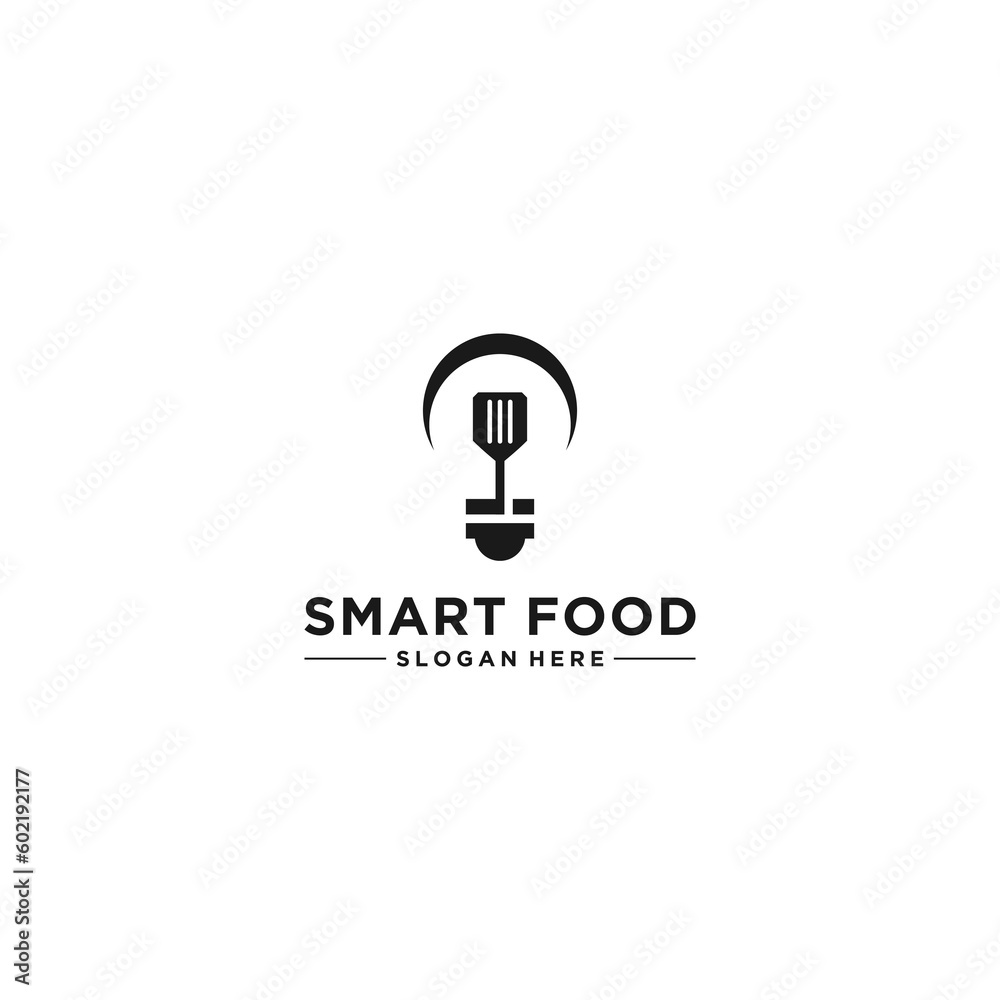 smart food logo template vector in white background smart food logo template vector in white background