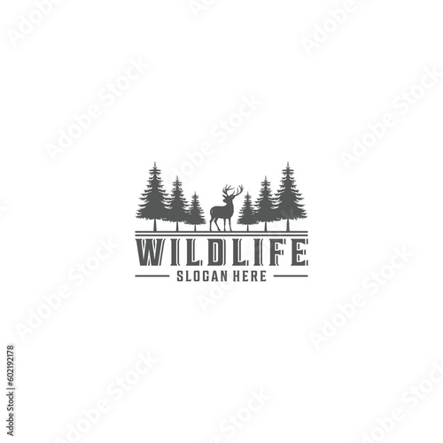 wildlife logo template vector in white background