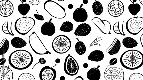 seamless pattern with fruits