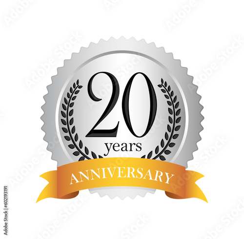 Silver anniversary medal icon | 20th anniversary