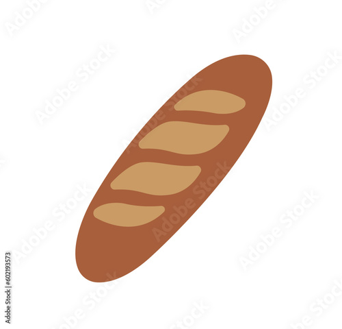 Baguette bread vector icon illustration