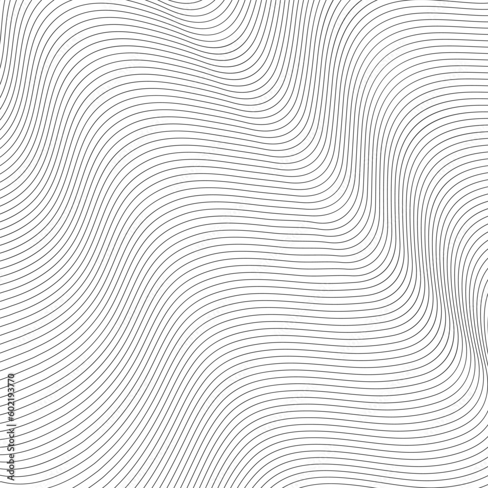 abstract isometric thin line wavy pattern art.
