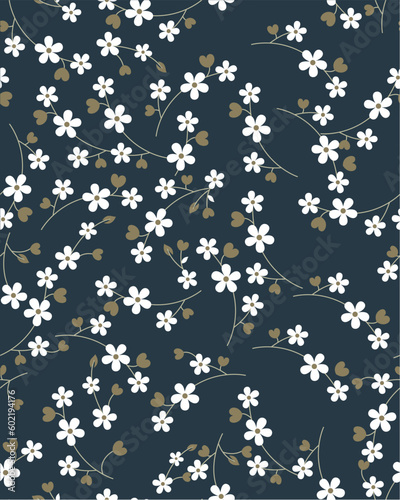 seamless  vintage flower design pattern on background