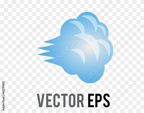 Isolated vector dashing away, wind, smoke icon