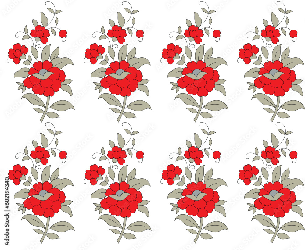 Geometric flower Design pattern on white Geometric flower Design pattern on white
