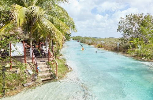 Fototapeta Naklejka Na Ścianę i Meble -  Bacalar's Rapids, known for its very strong current and home to microorganisms called stromatolites