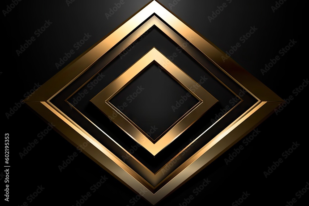 Obraz premium Abstract Square Icon Design with Copy Space on Black Background. Generative AI illustrations.