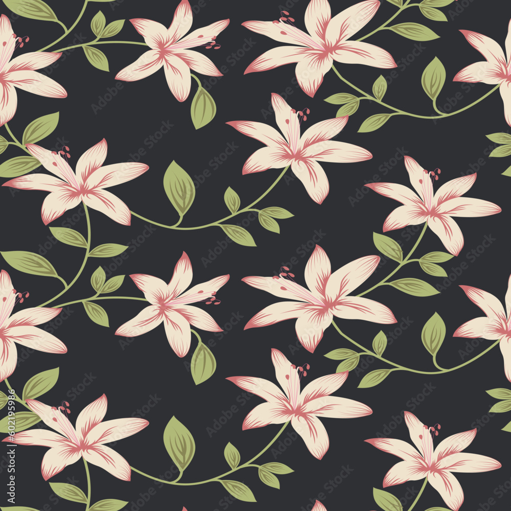 seamless vector flower design on background seamless vector flower design on background