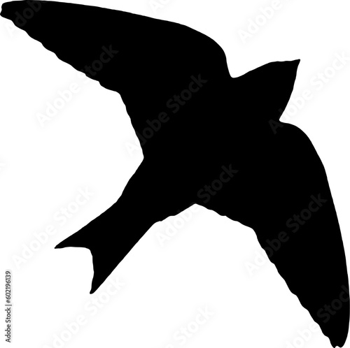 Purple Martin Flying Bird Silhouette Black Vector