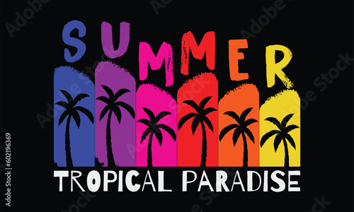 Summer Tropical Paradise T-shirt Design