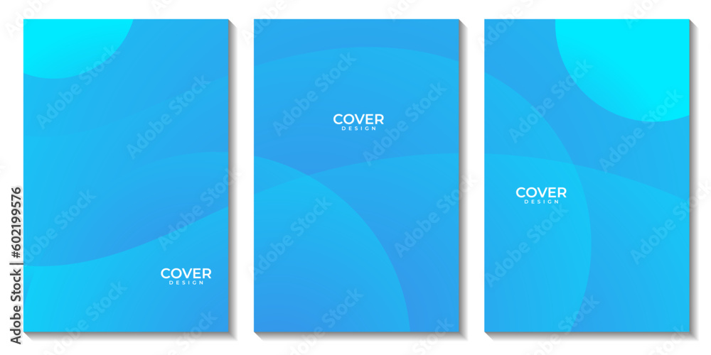 abstract flyers set bright blue wave colorful gradient background for business