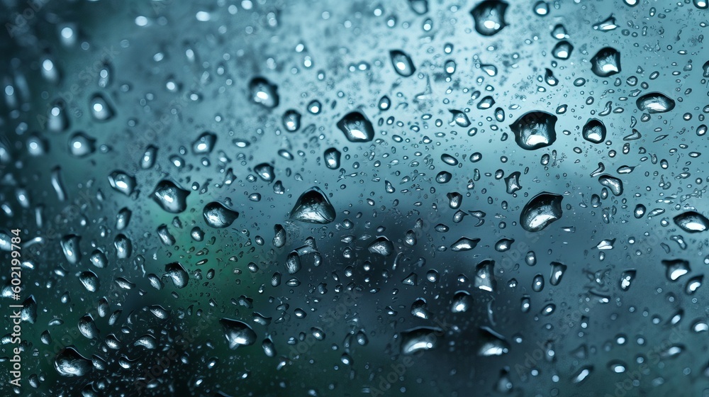 clammy sprinkled glass with water bits closeup like surface or foundation. Creative resource, AI Generated